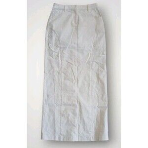 Line And Dot A-Line Twill Maxi Skirt Ivory Size S NWT
